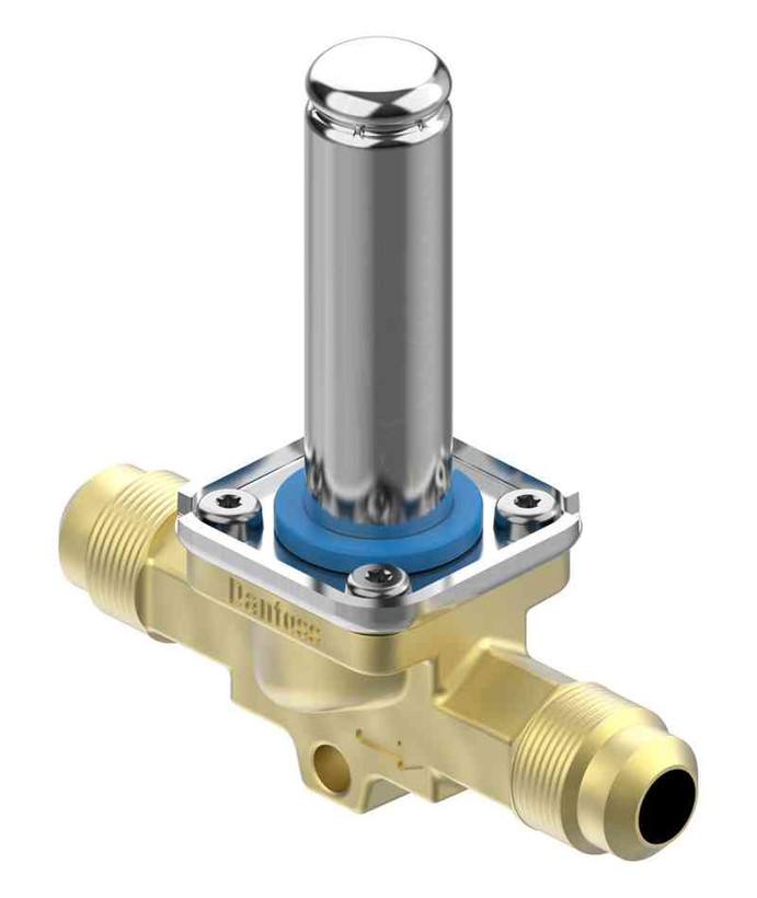 شیر برقی دانفوس EVR 6 سایز 1/2 اینچ مهره ای Flare مناسب سردخانه، چیلر، کندانسینگ یونیت و سیستم های تبرید صنعتی