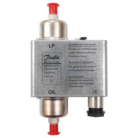 کنترل اختلاف فشار روغن دانفوس MP55 ریست دستی با تایمر 120 ثانیه و اتصال 1/4 اینچ فلر، کد 060B017391 مناسب حفاظت کمپرسورهای برودتی